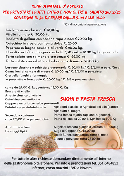 NATALE 2 serate a tema infernot fino a dicembre